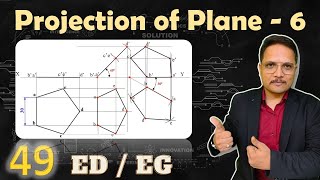 6  Projection of Plane Basics Drawing Process amp Solved Example Explained in Engineering Drawing [upl. by Tiffi]