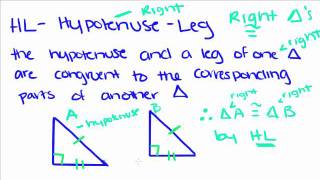 Introduction to Geometry  17  Congruent Triangles HL [upl. by Wehhtam430]