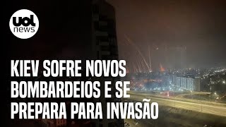 Guerra na Ucrânia Vídeo mostra explosões em Kiev em segundo dia de ataques russos [upl. by Kirshbaum]