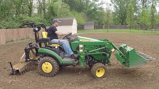 Goal Leveling the Playing Field Compact Tractor Tiller and Soil Pulverizer [upl. by Adnirak]