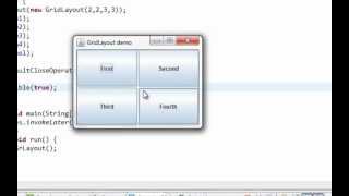 Java swing GUI tutorial 17 GridLayout [upl. by Aicatsan690]