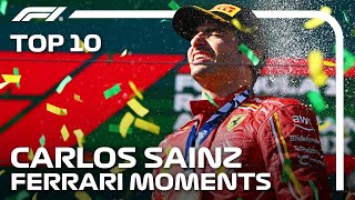 Carlos Sainzs Top 10 Ferrari Moments [upl. by Sirej]