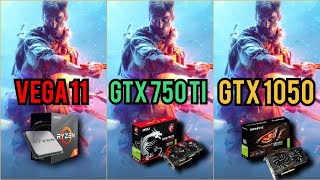 VEGA 11 VS GTX 750 TI VS GTX 1050 Tested in 5 Games 1080P R5 3400G [upl. by Alekahs]