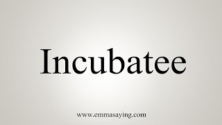 How To Say Incubatee [upl. by Reave]