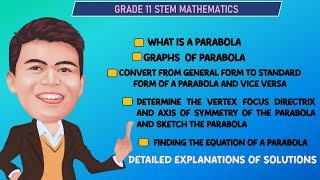 PRECALCULUS ANALYTIC GEOMETRYCONIC SECTIONSPARABOLA LESSON 2GRADE 11 STEM [upl. by Blanka245]