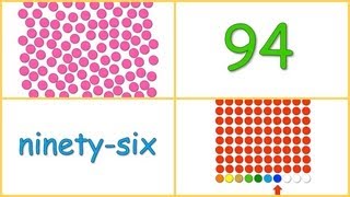 Baby Math Numbers 90100 dots numerals words rows [upl. by Lertnek]