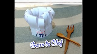 COMO HACER GORRO DE CHEF CON PAPEL 👩‍🍳 [upl. by Sinnylg592]