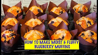 HOW TO MAKE MOIST amp FLUFFY BLUEBERRY MUFFINSEASY RECIPE [upl. by Ymor]