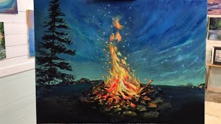 HOW TO PAINT A CAMPFIRE 🔥 STEP BY STEP TUTORIAL [upl. by Antons]