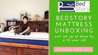 BedStory Mattress Unboxing and Set Up by 10 year old  Living Mi Vida Loca [upl. by Meehsar]