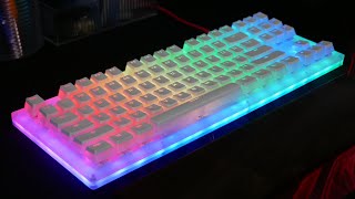 WomierGamaKay K87  HyperX White Pudding Keycaps  RGB Insanity  Unboxing Review amp Sound Test [upl. by Ahsitniuq689]