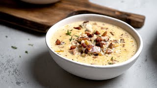 Keto Clam Chowder Recipe Slow Cooked with Bacon [upl. by Anerul405]