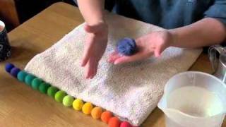 Wet Felting Online Course Trailer Felt Bag on a Ball [upl. by Derdlim681]