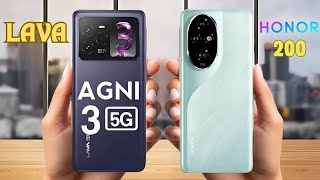 Lava Agni 3 vs Honor 200 Comparison [upl. by Pepito]