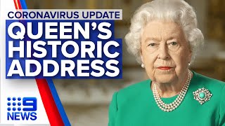 Coronavirus Queen addresses the UK on COVID19  Nine News Australia [upl. by Aylmer]