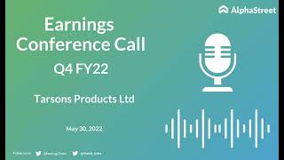 Tarsons Products Limited Q4 FY22 Earnings Concall [upl. by Htebazile]