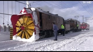 Snow Plowing With Steam  Schneeschleuder am Berninapass  Winterzug [upl. by Vaios]