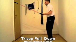 Tricep Pull Down Resistance Band Exercise [upl. by Keily]