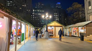 Borough Hall Christmas Holiday Market Brooklyn New York 🎄 [upl. by Narod]