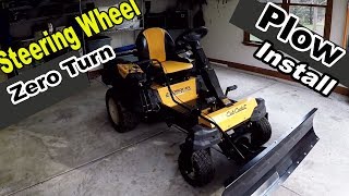 Cub Cadet steering wheel zero turn  snow plow installation [upl. by Ahsaercal462]