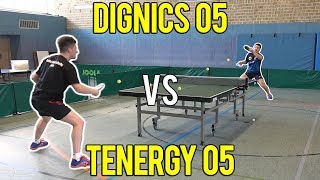 Dignics 05 vs Tenergy 05  With Timo Boll [upl. by Randene]