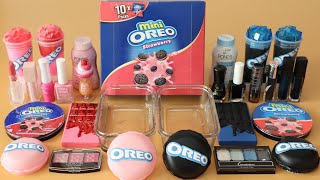 Mixing”Pink Oreo VS Oreo” Eyeshadow and Makeupparts Into SlimeSatisfying Slime Video★ASMR★ [upl. by Elyrpa]