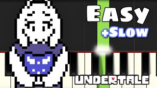 Undertale OST 085  Fallen Down  EASY SLOW Piano Tutorial [upl. by Ahsinwad]