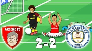 Arsenal vs Man City THE SILENT MOVIE 22 Parody Highlights 2017 Monreal Handball Walcott Tackle [upl. by Lizzy]