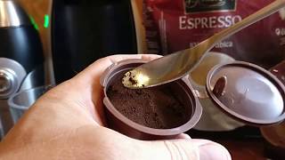 Coffee hack Dolce Gusto refillable capsule and Lidl espresso beans [upl. by Anitrebla]