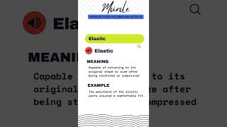 Meaning of Word ELASTIC shortvideo english learning [upl. by Voltmer]