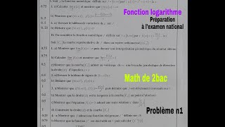 fonction logarithme math de 2bac preparation au devoirs et a lexamen national [upl. by Trent682]