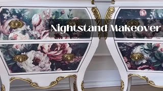 Nightstand Makeover DIY Hardware And Romantic Patterns [upl. by Tadashi]