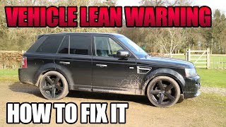 VEHICLE LEAN WHEN CORNERING Amber Warning Light Range Rover Sport  How to FIX amp What it Means [upl. by Arehahs520]