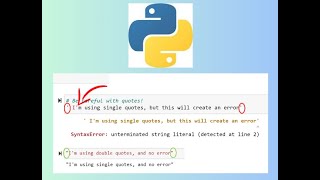 Python String Using Single Quotes and Apostrophe Syntax Error unterminated string literal [upl. by Nived]