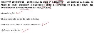 Determinantes e Condicionantes da Saúde  Lei 808090  Objetiva Concursos 2024 [upl. by Abernon]