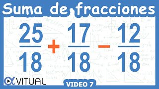 💥 Suma y Resta de 3 FRACCIONES con el MISMO DENOMINADOR [upl. by Rramo]