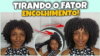 COMO TIRAR O FATOR ENCOLHIMENTO DO CABELO CRESPO [upl. by Eisdnyl]