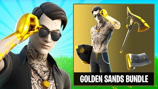 NEW MIDSUMMER MIDAS Skin Gameplay in FORTNITE GOLDEN SANDS BUNDLE [upl. by Garmaise]