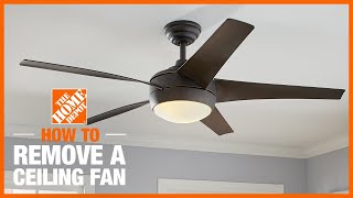 How to Remove a Ceiling Fan  The Home Depot [upl. by Edie]