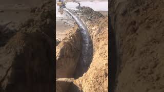 Skilled excavator digging trench for drainage [upl. by Thorwald]