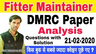 DMRC Fitter Maintainer Exam Paper Analysis Questions With Solution  Only Technical Questions [upl. by Nannie]