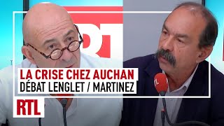 La crise chez Auchan  Philippe Martinez face à François Lenglet [upl. by Gabel]