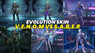 EVOLUTION SABER VS VENOM skin Mobile Legends Bang Bang Ultra HD [upl. by Jaenicke]