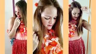 Como hacer disfraz HAWAIANA Falda y Collar [upl. by Saitam]