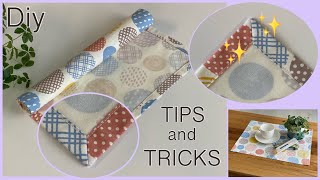 一枚の生地で作るランチマット Neat Seam CornersPlacematstep by step  sewing tutorial Diy [upl. by Rachel]