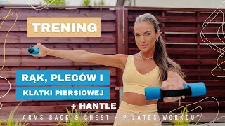 🌸 TRENING PILATES  ręce plecy i klatka piersiowa  hantle  core workout [upl. by Chan93]