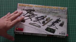 Miniart 135 German Machineguns Set 35250 Review [upl. by Vigen]