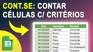 Google Sheets CONTSE como CONTAR DADOS com base em CRITÉRIOS ESPECÍFICOS no Google Planilhas [upl. by Riella530]