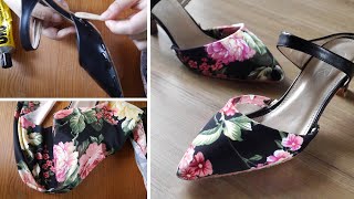 DIY FabricCovered Shoes  Upcycle [upl. by Corri]