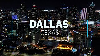 Dallas by night Texas  4K drone footage [upl. by Adamsun305]